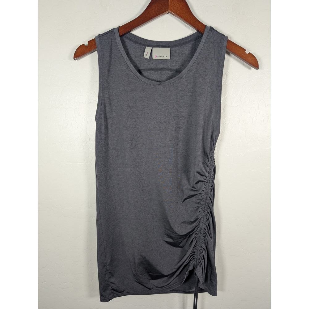 Athleta Tank Top Womens‎ Small Ruched Side Athletic Sleeveless Spandex Yoga Gym